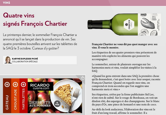 La Presse + aime les vins François Chartier